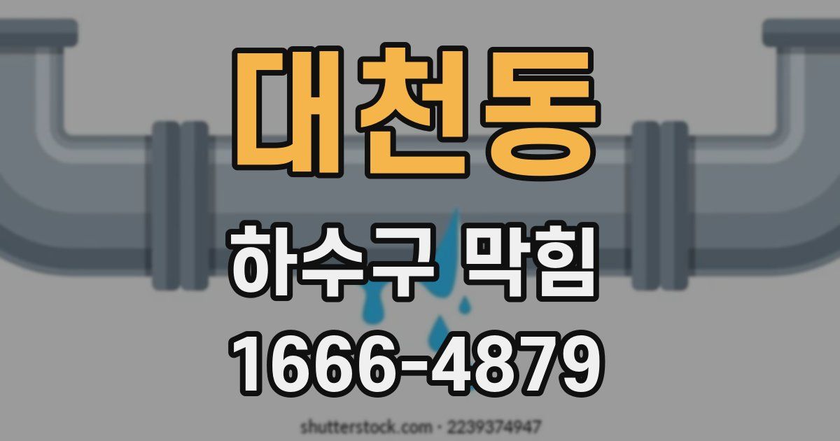 대천동 하수구 막힘