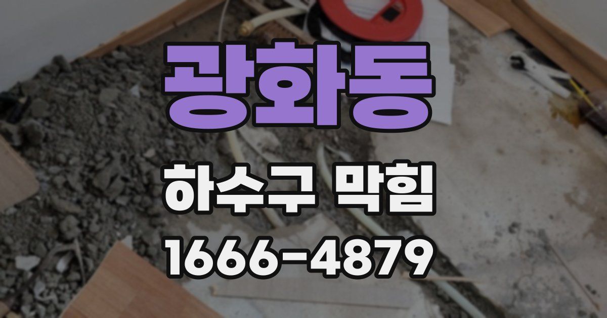 광화동 하수구 막힘
