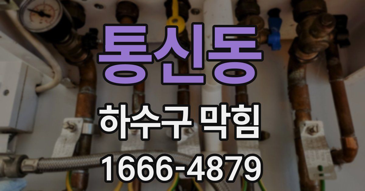 통신동 하수구 막힘