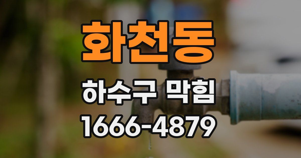화천동 하수구 막힘