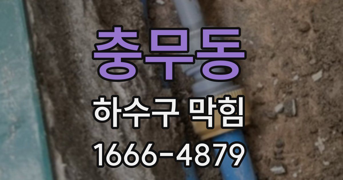 충무동 하수구 막힘