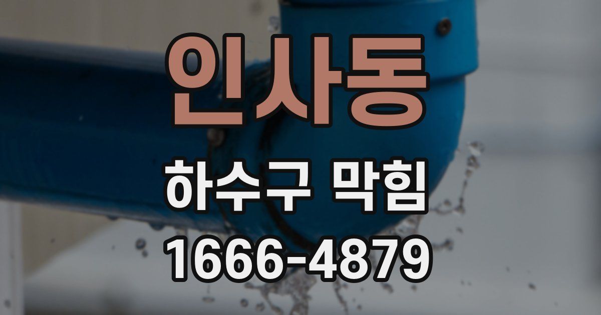 인사동 하수구 막힘