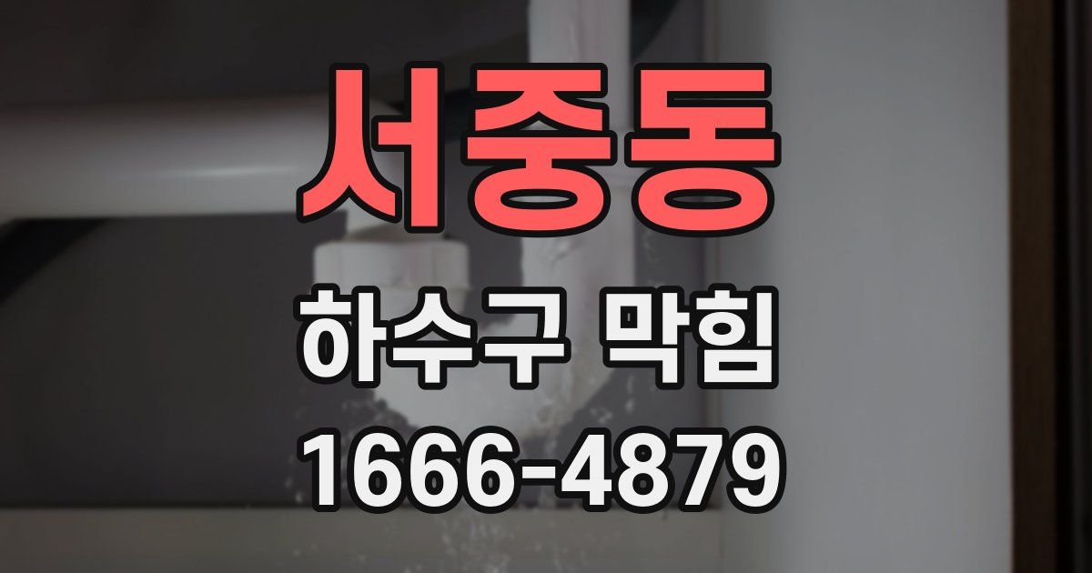 서중동 하수구 막힘