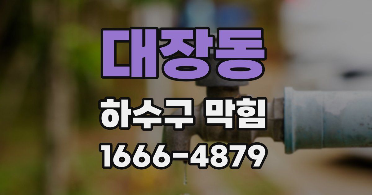 대장동 하수구 막힘