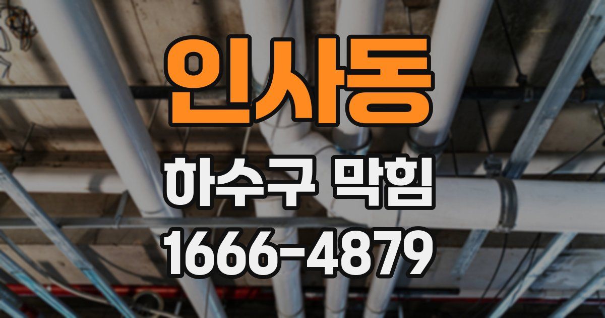 인사동 하수구 막힘