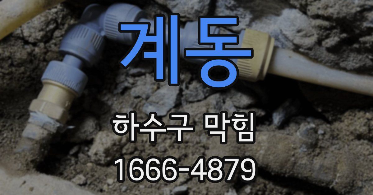 계동 하수구 막힘