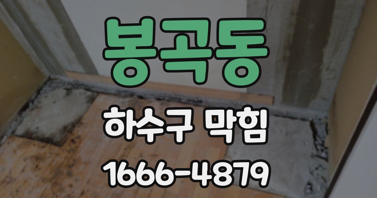 봉곡동 하수구 막힘