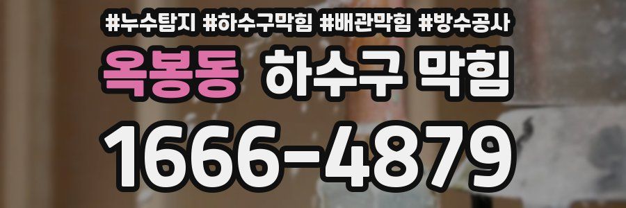 옥봉동 하수구 막힘