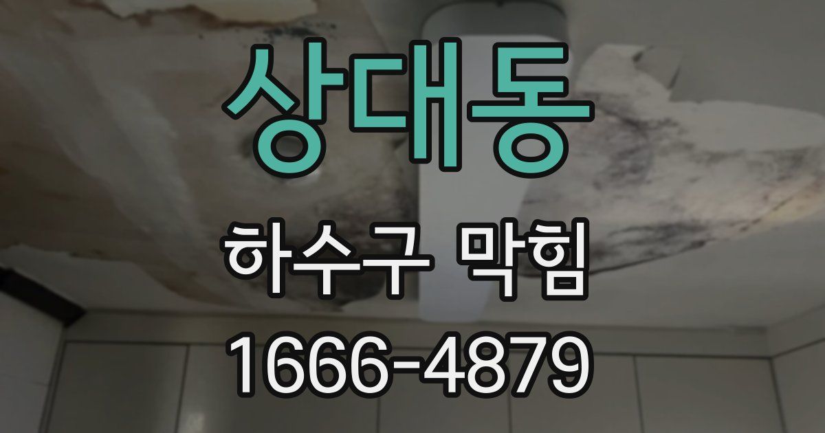 상대동 하수구 막힘