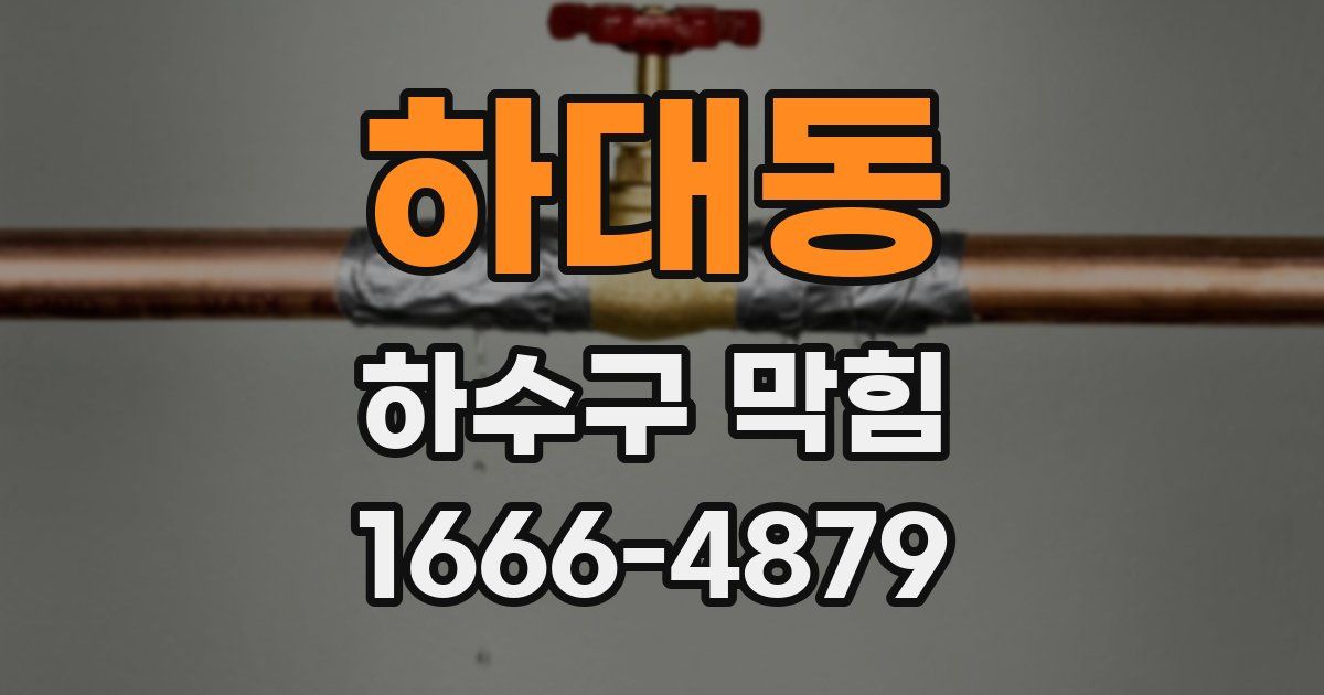 하대동 하수구 막힘