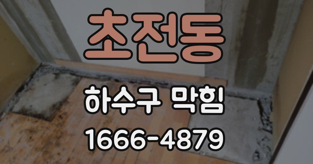 초전동 하수구 막힘