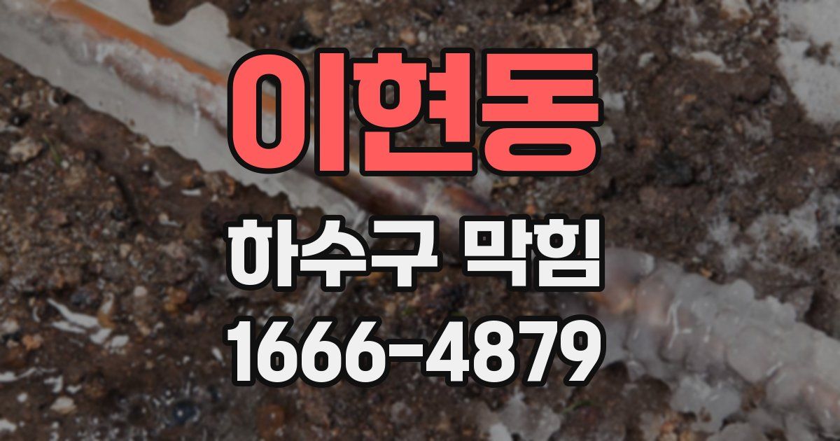 이현동 하수구 막힘