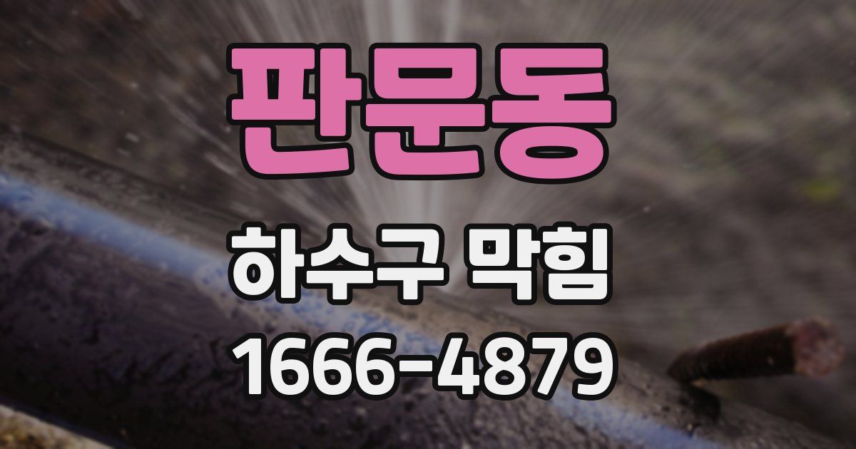 판문동 하수구 막힘