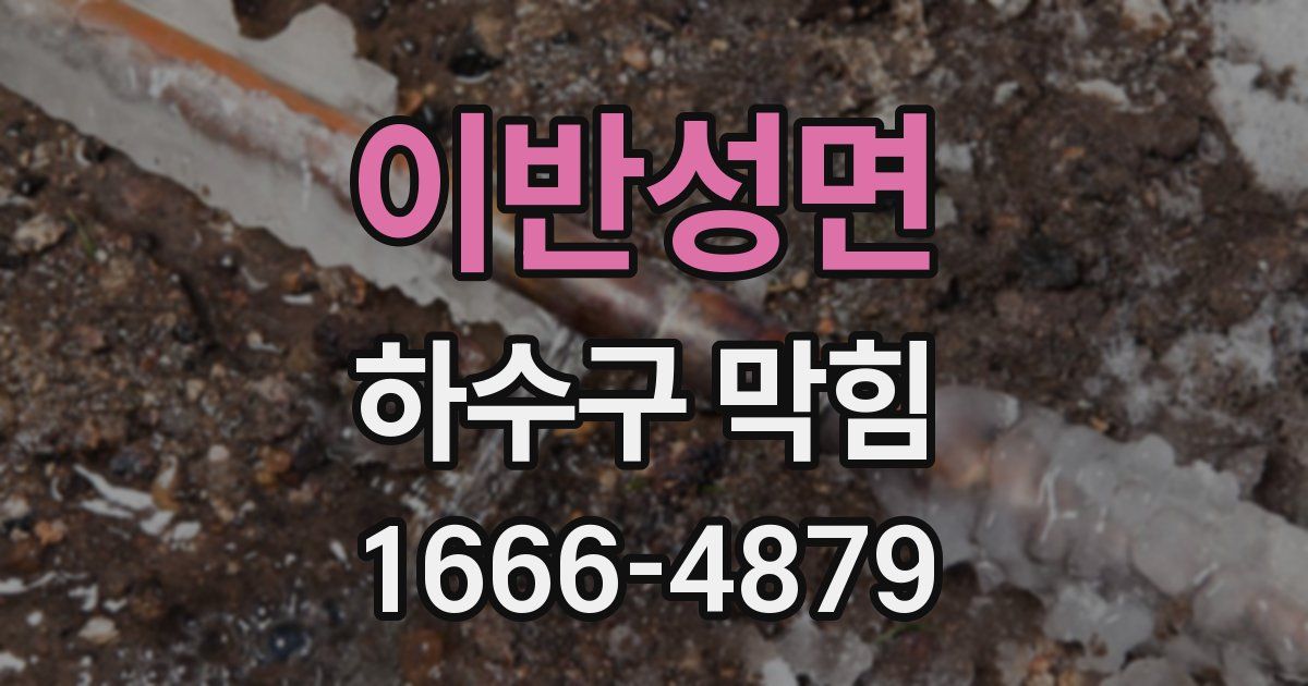이반성면 하수구 막힘