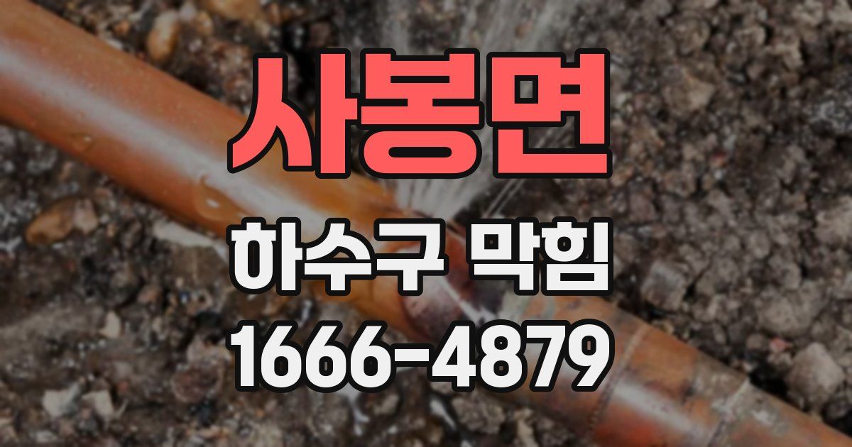 사봉면 하수구 막힘