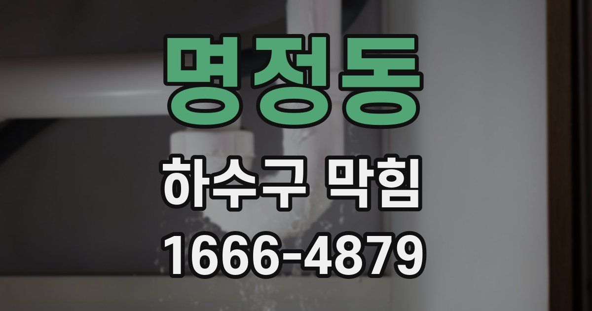 명정동 하수구 막힘