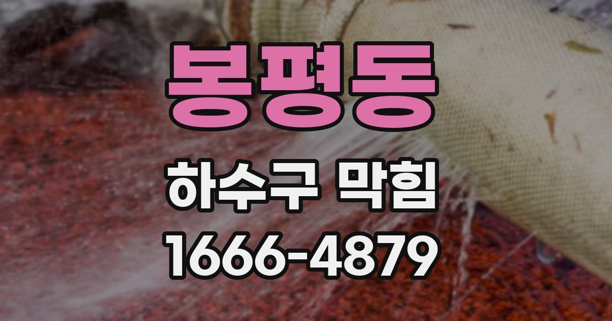 봉평동 하수구 막힘
