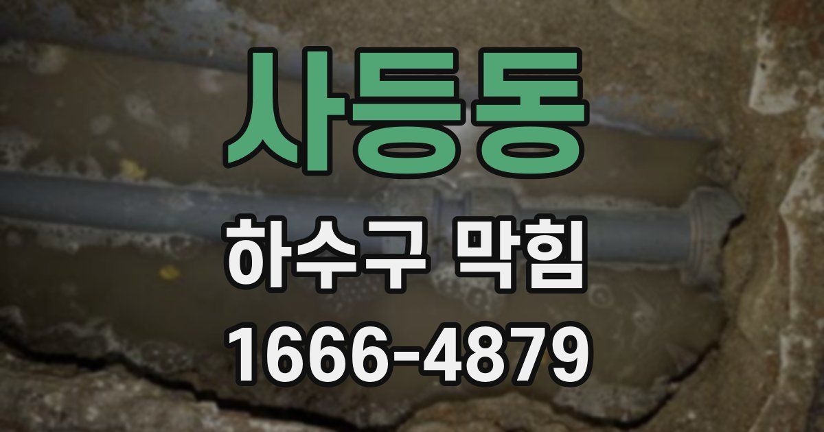 사등동 하수구 막힘