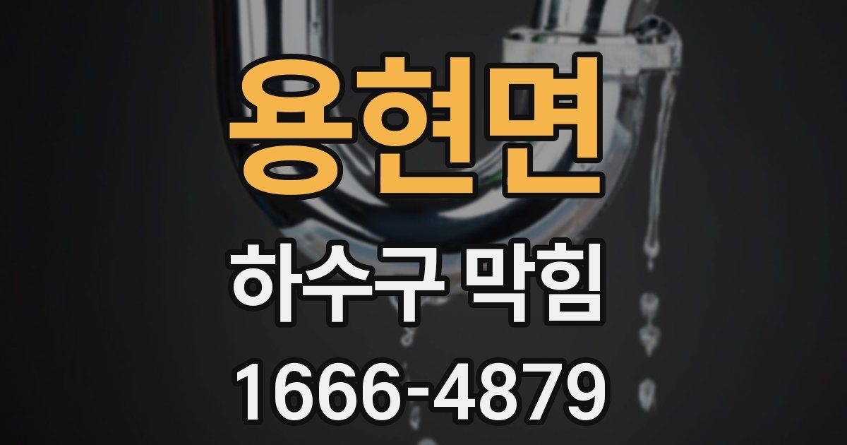용현면 하수구 막힘