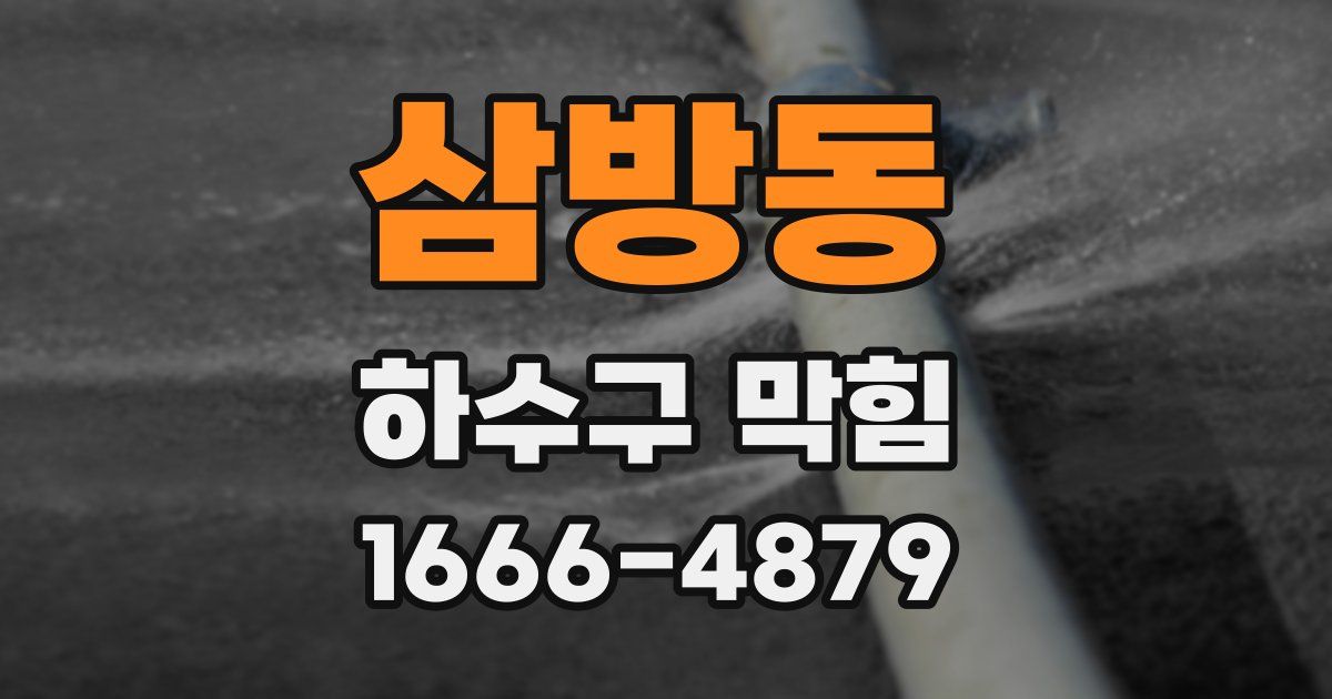 삼방동 하수구 막힘