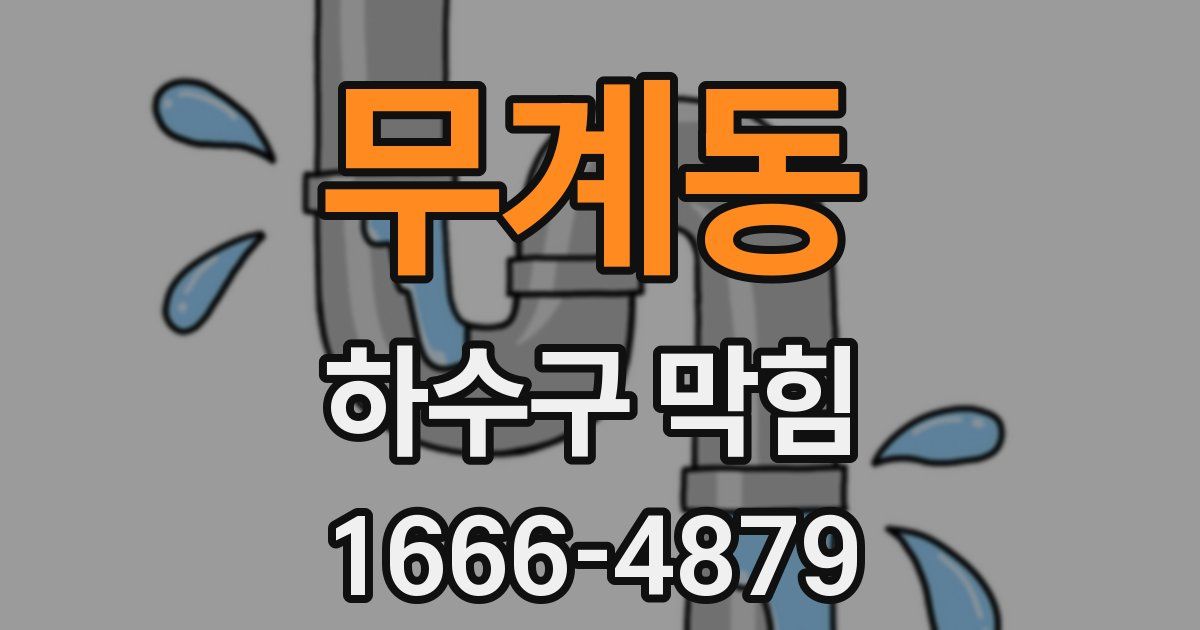 무계동 하수구 막힘