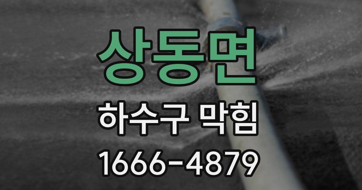 상동면 하수구 막힘