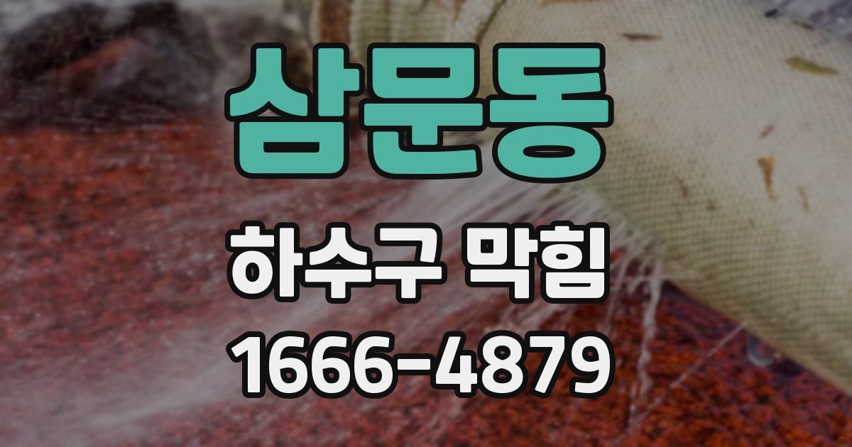 삼문동 하수구 막힘