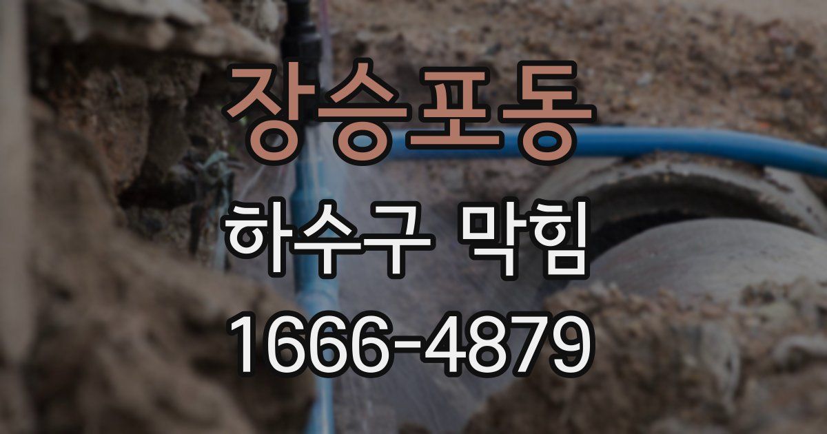 장승포동 하수구 막힘