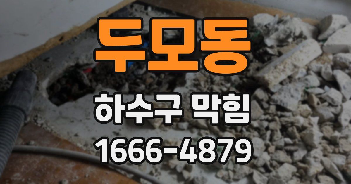 두모동 하수구 막힘
