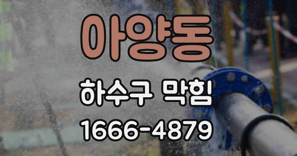 아양동 하수구 막힘