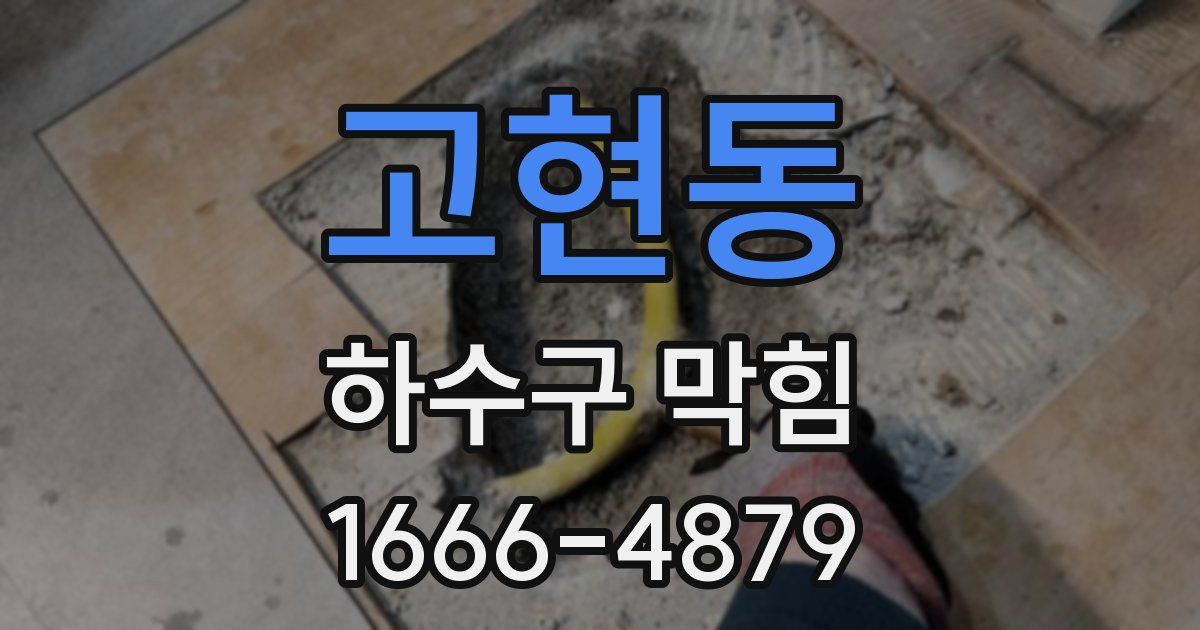 고현동 하수구 막힘
