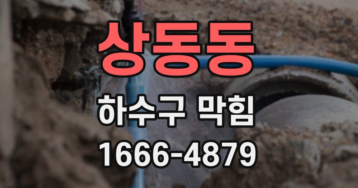 상동동 하수구 막힘