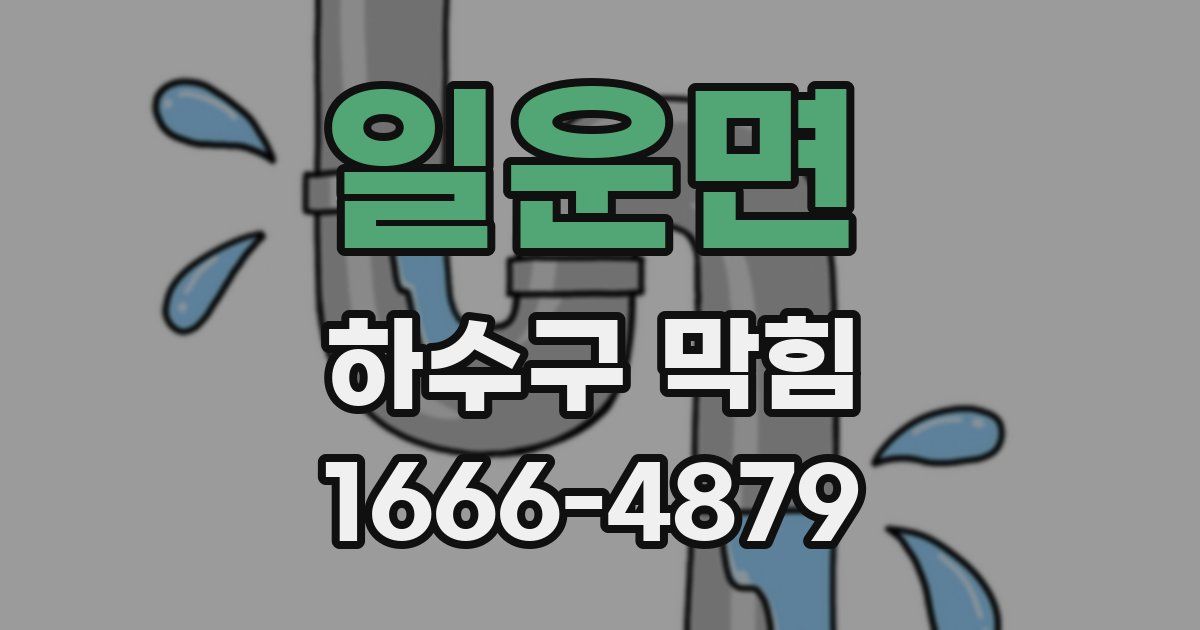 일운면 하수구 막힘