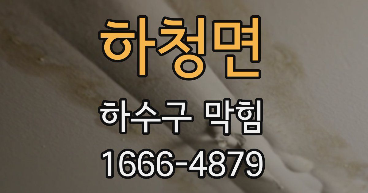 하청면 하수구 막힘