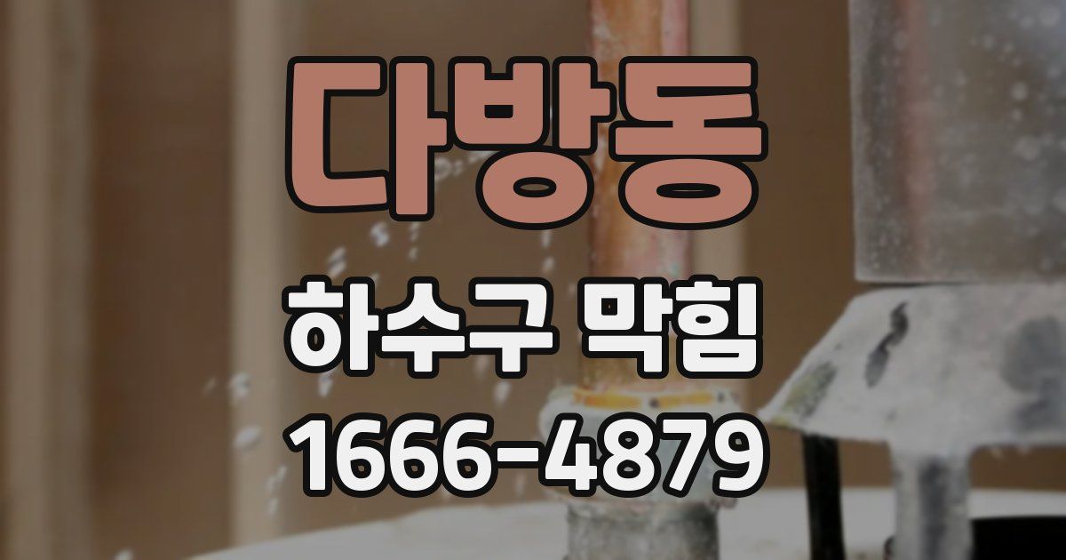 다방동 하수구 막힘