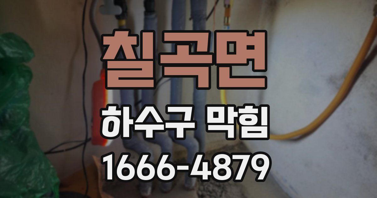 칠곡면 하수구 막힘