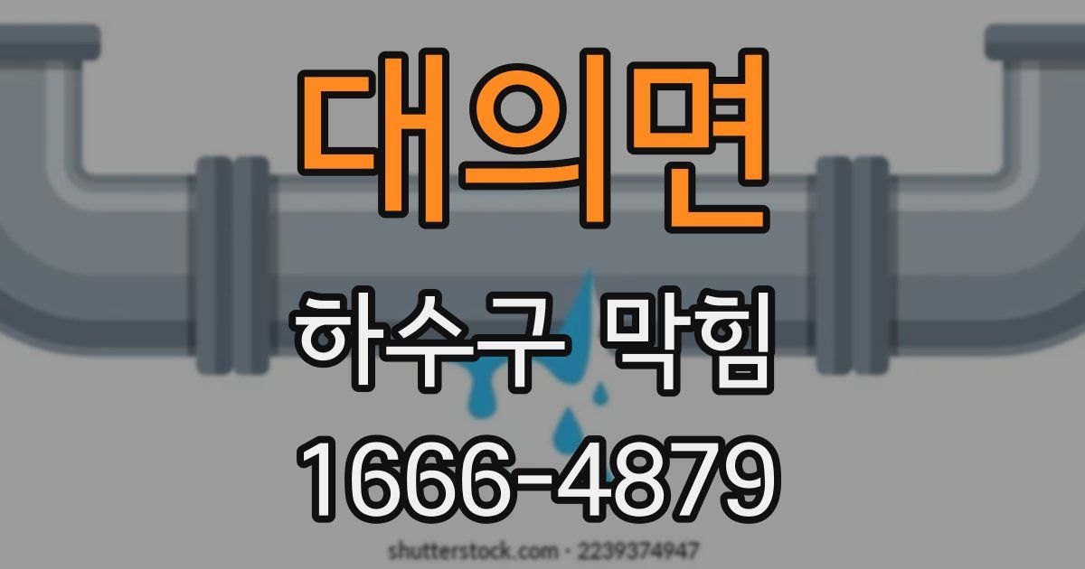 대의면 하수구 막힘