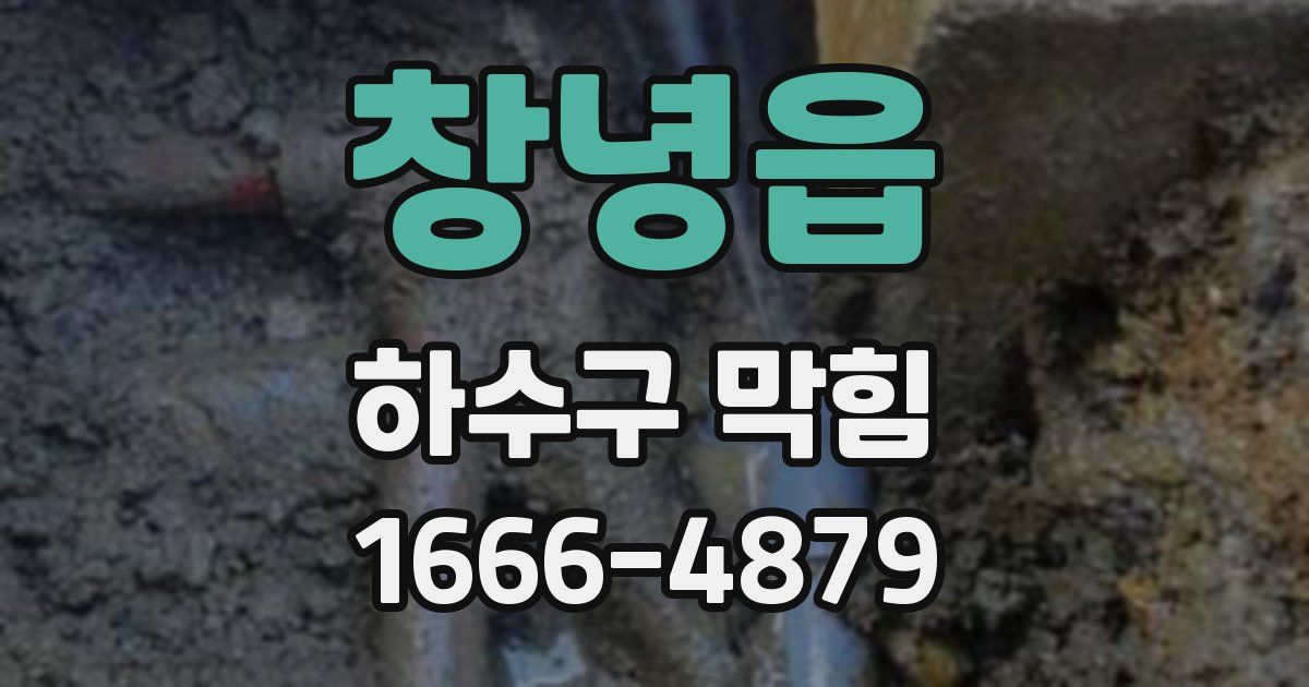창녕읍 하수구 막힘