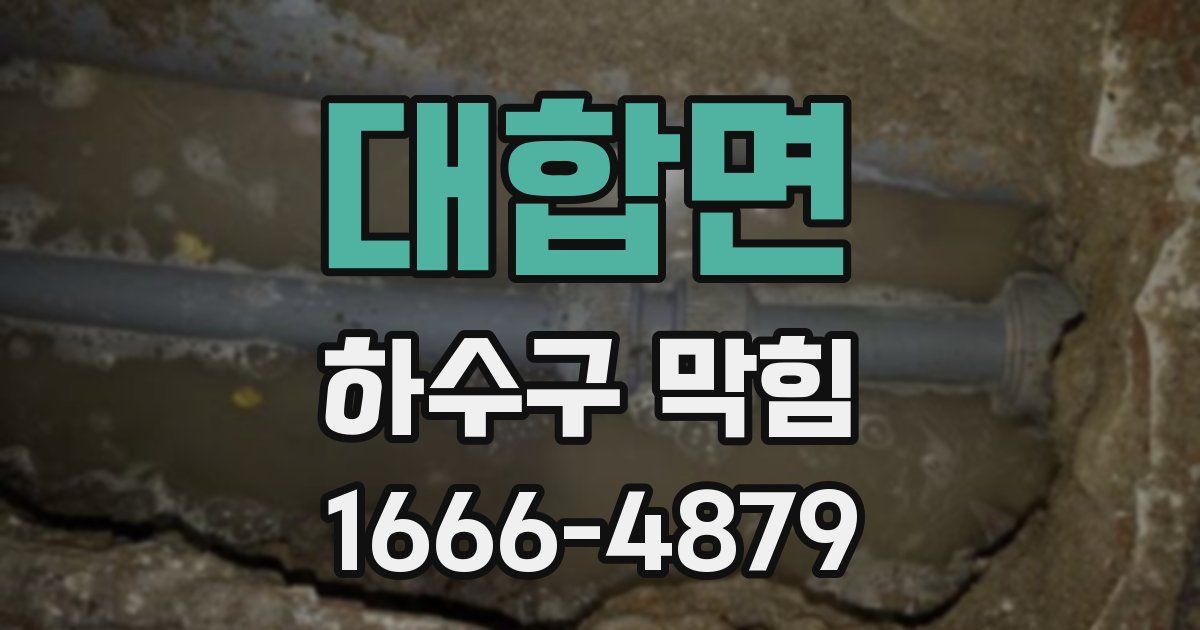 대합면 하수구 막힘
