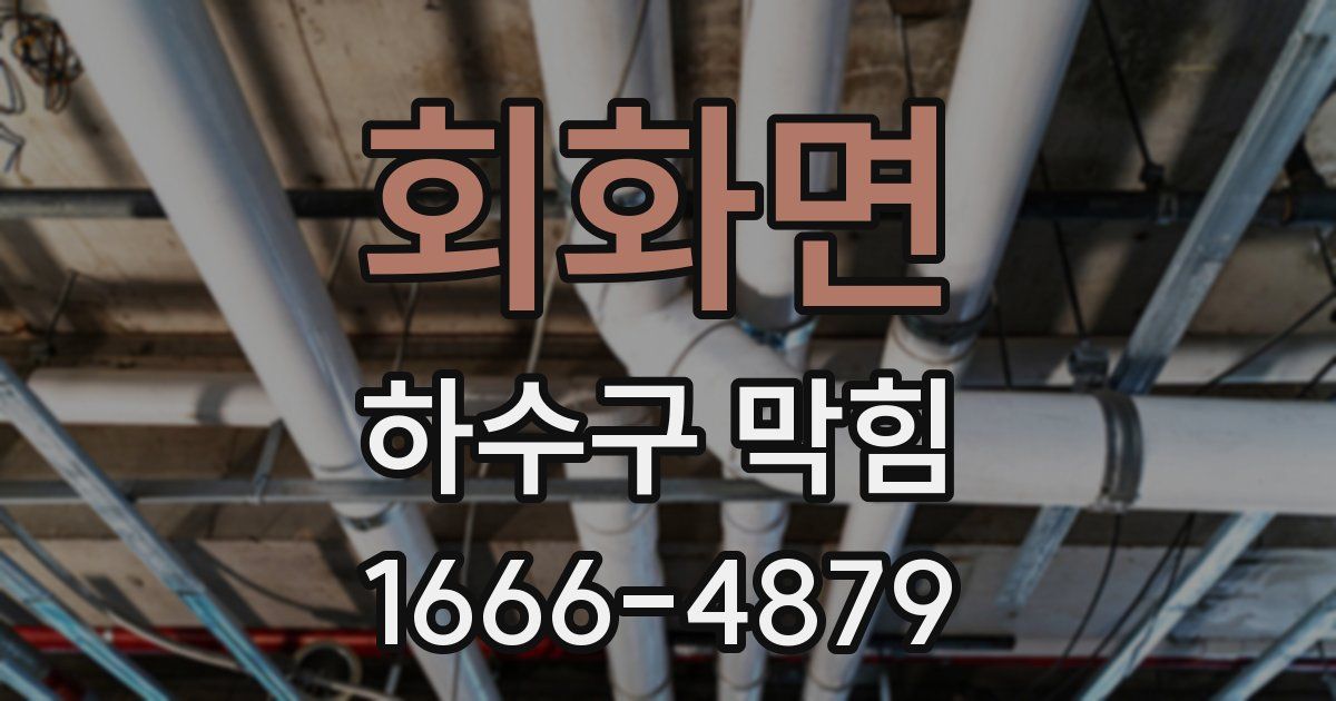 회화면 하수구 막힘