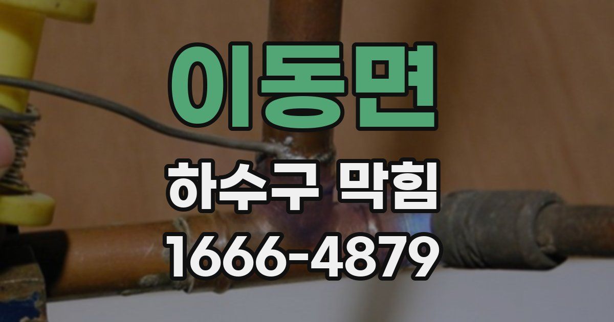 이동면 하수구 막힘