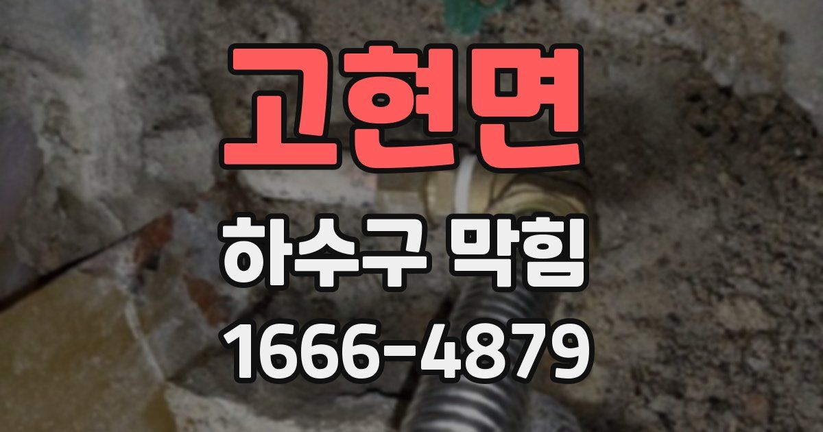 고현면 하수구 막힘