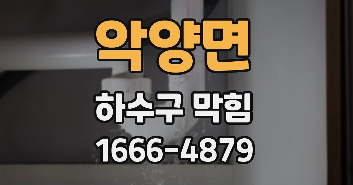 악양면 하수구 막힘