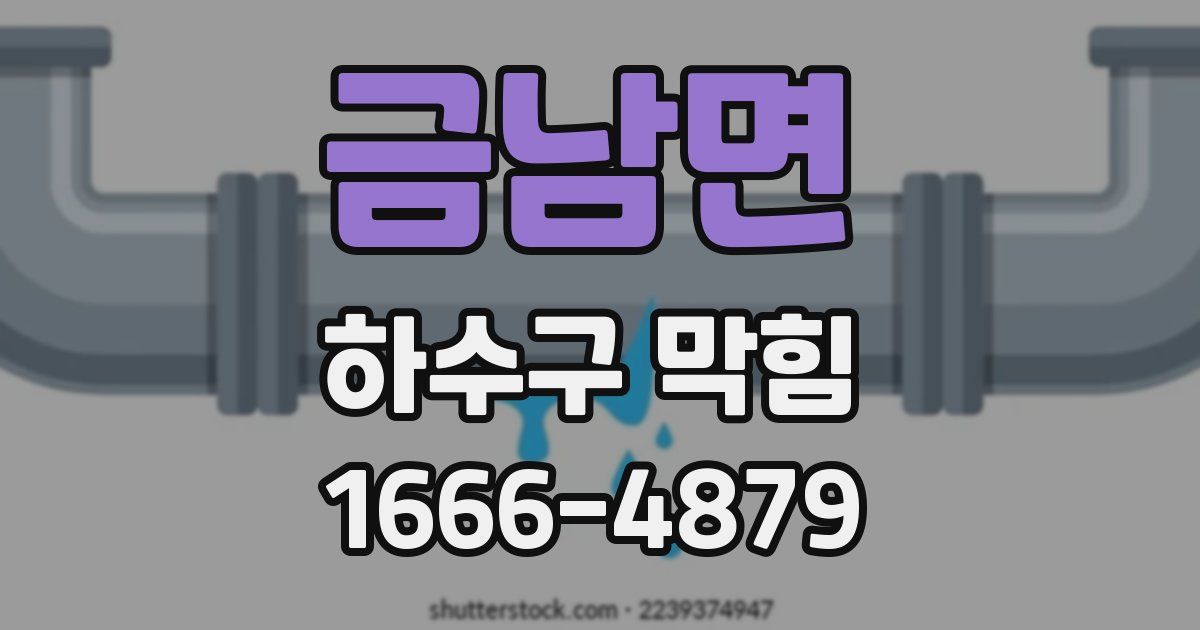 금남면 하수구 막힘