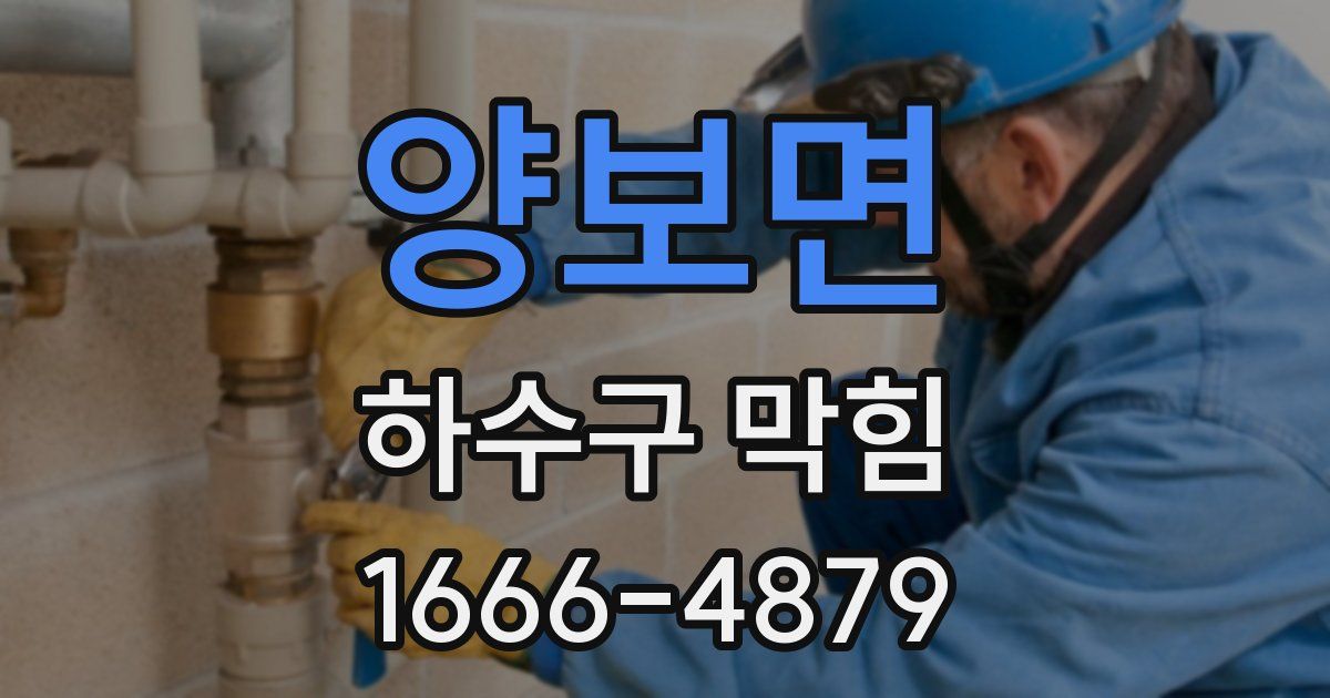 양보면 하수구 막힘