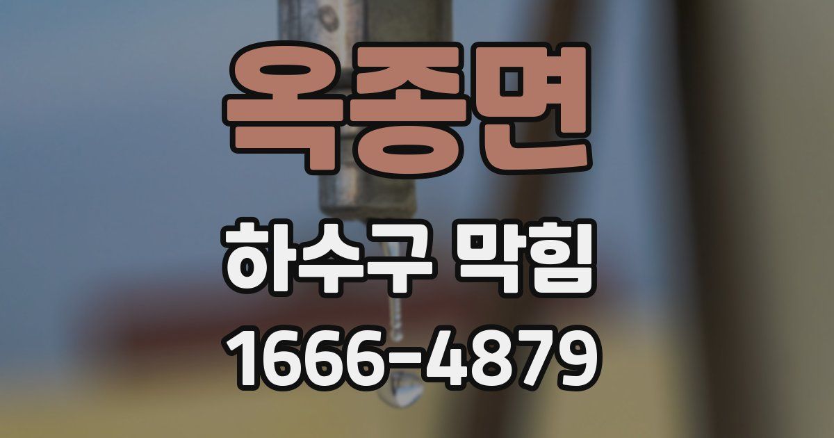 옥종면 하수구 막힘
