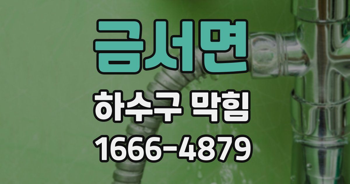 금서면 하수구 막힘
