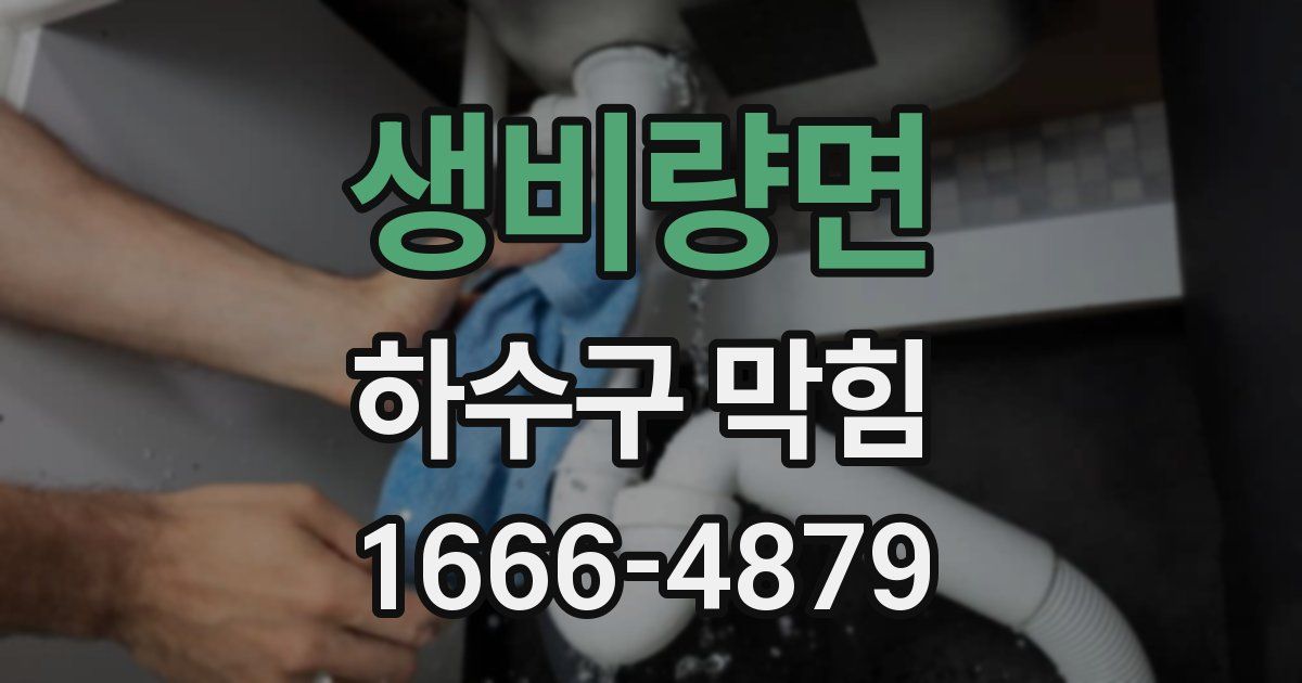 생비량면 하수구 막힘