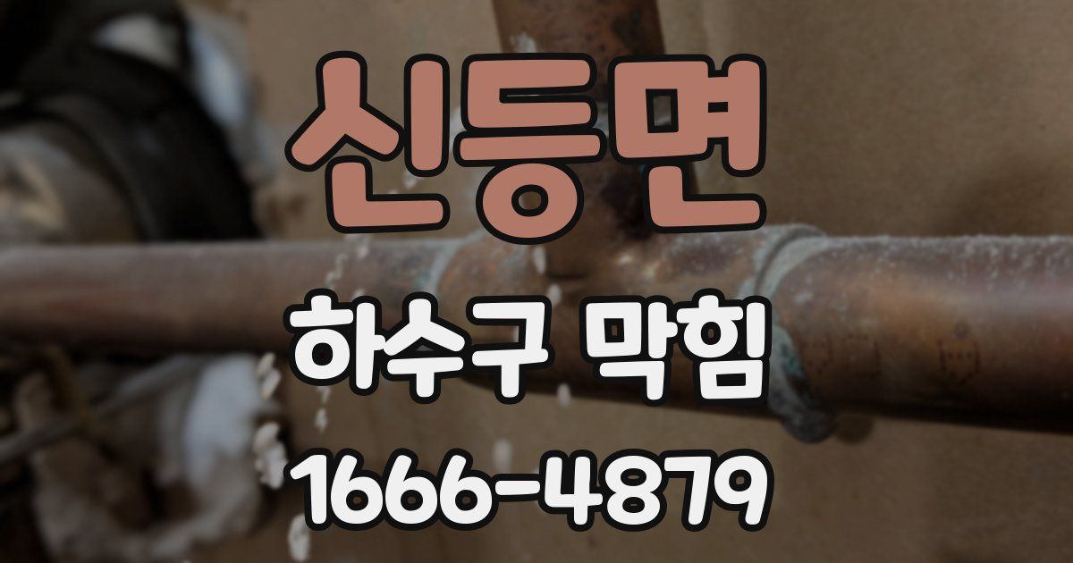 신등면 하수구 막힘