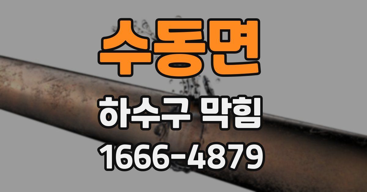수동면 하수구 막힘